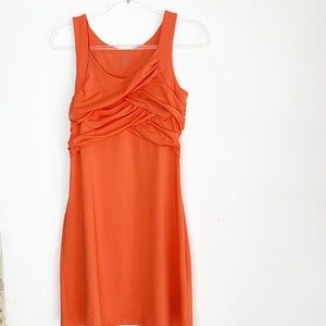 Athleta Lycra Sport Tangelo Ruched Orange Dress